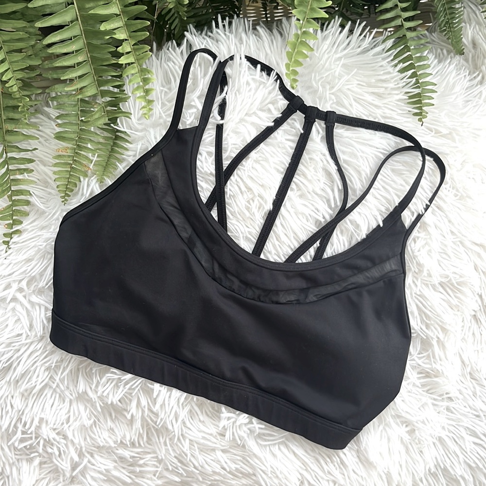 VSX Victoria’s Secret Sport | Strappy Mesh Athletic Sports Bra | Black